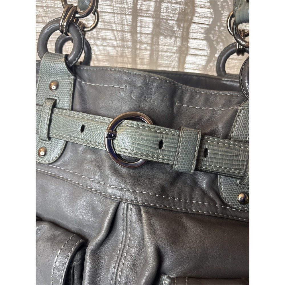 COACH Metallic Gray Leather, Legacy Shoulder Business Tote Bag, Large, 13205 - Picture 3 of 16
